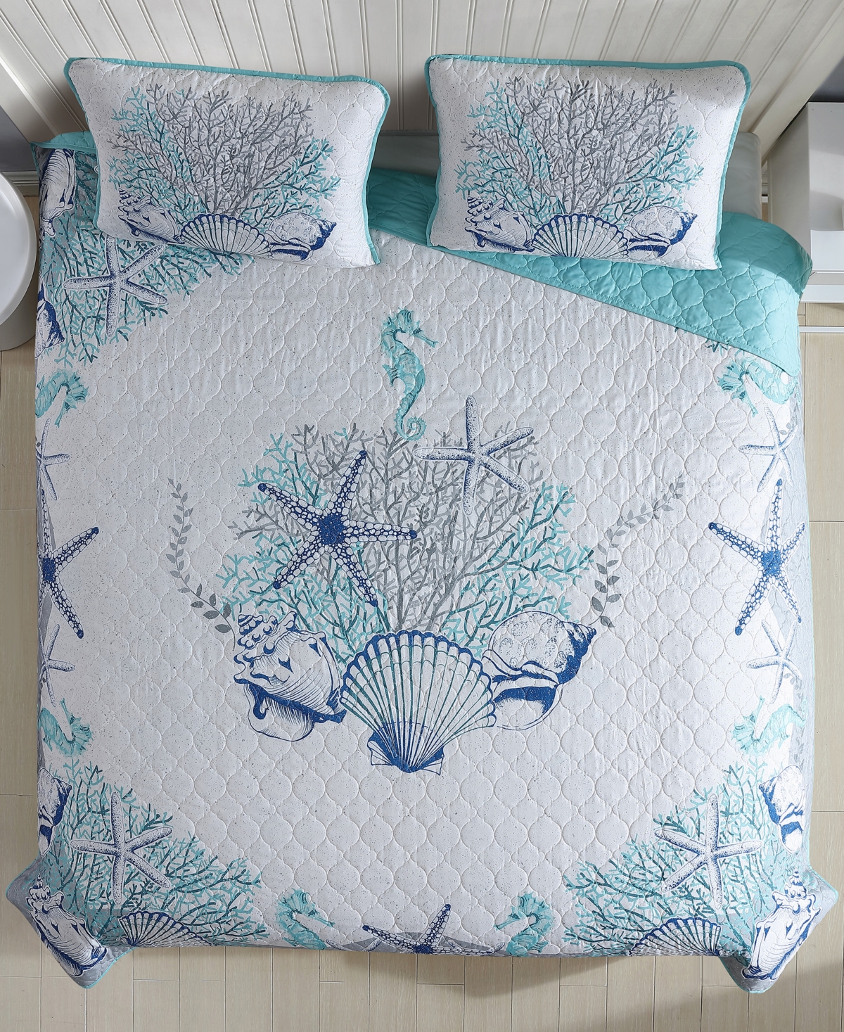 Carribbean Joe Coastal 3-Piece Quilt Set, Full/Queen