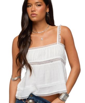 Women's Mable Lacey Straight Neck Tank Top