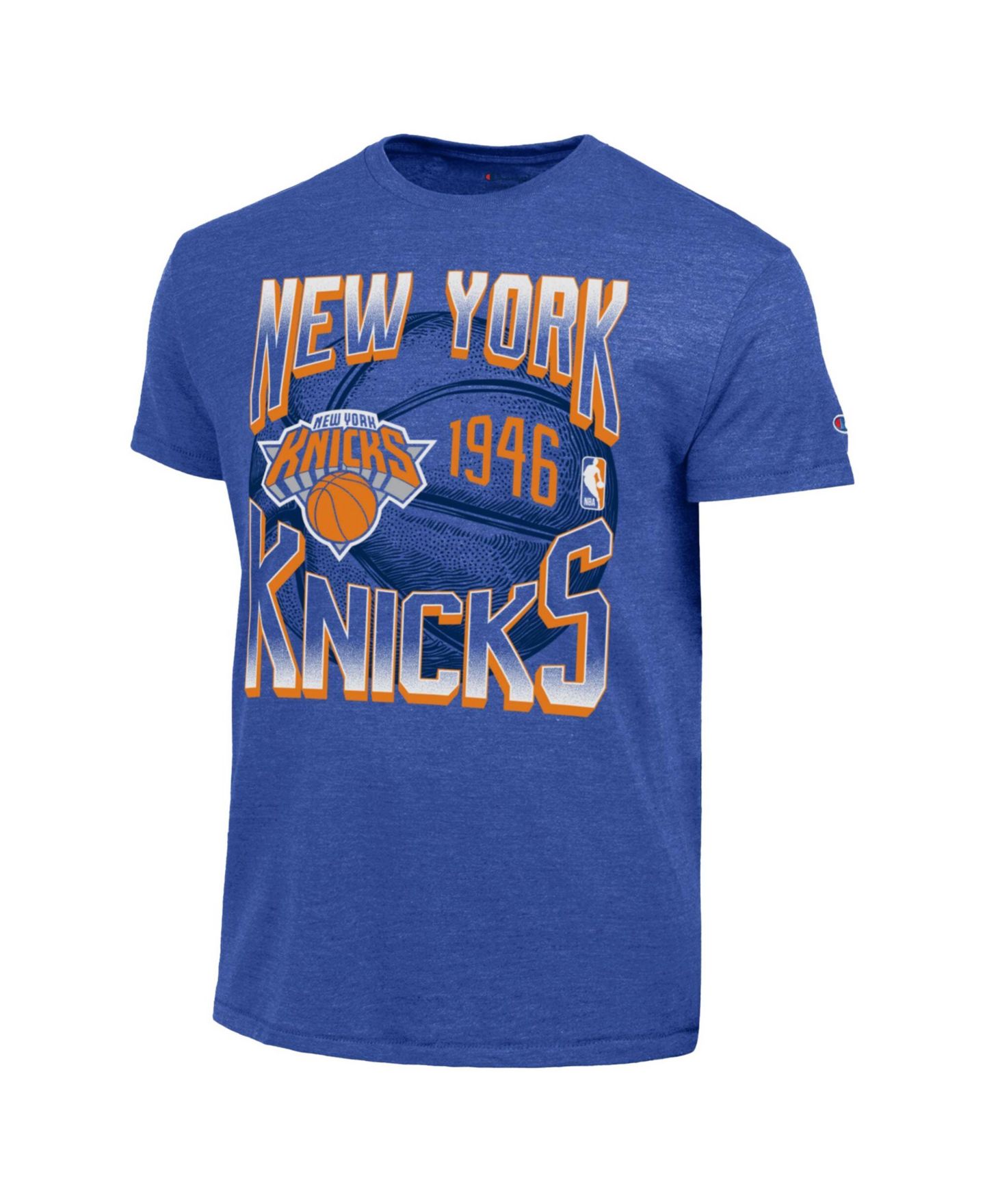 Мужская футболка Champion Royal New York Knicks Basketball Background Tri-Blend — фото 3