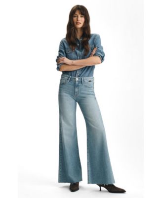 Women's Grace Mid Rise Flare In Bleached Classic Blue