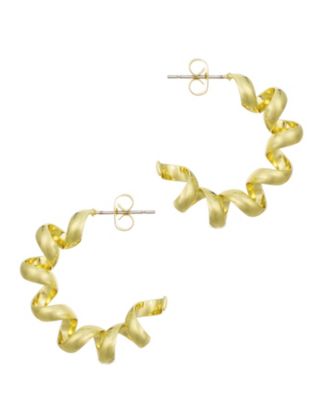 Gold Lightweight Coil Hoop Earrings