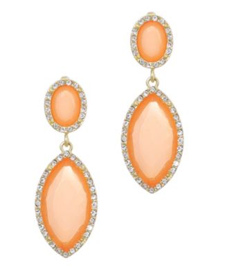 Gold-tone Colored Crystal Statement Earrings