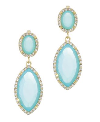 Gold-tone Colored Crystal Statement Earrings