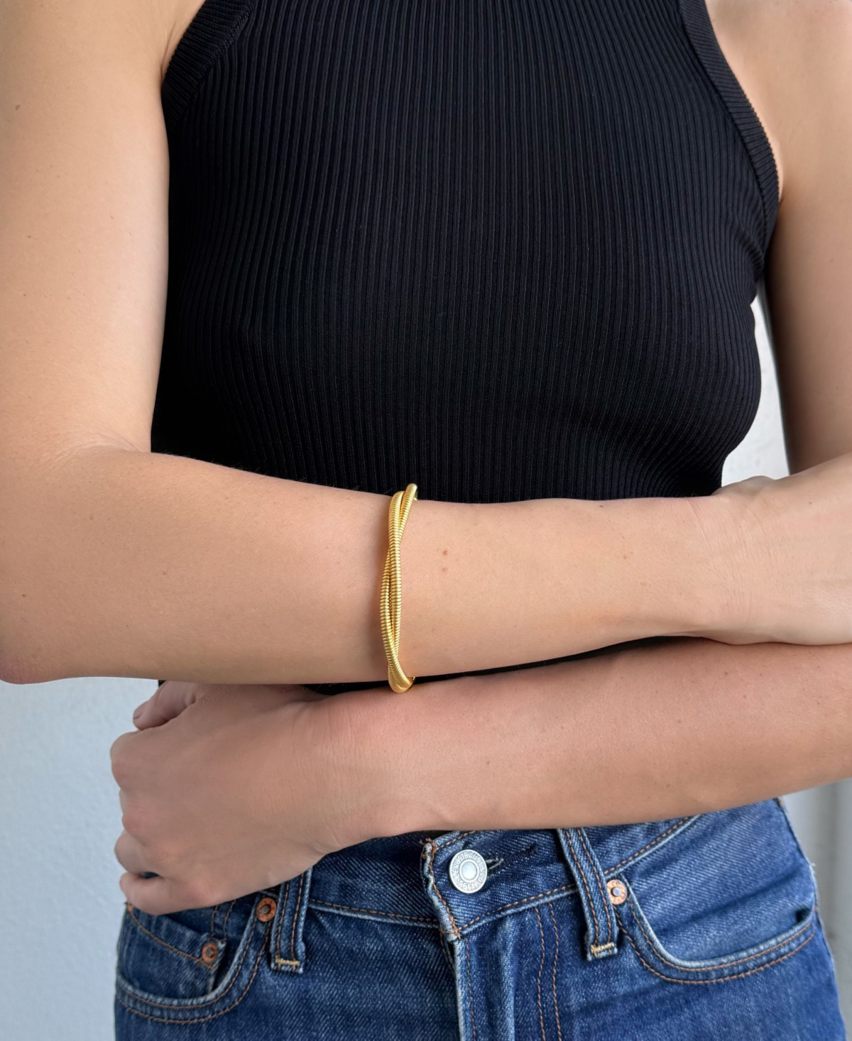 Adornia Tarnish Resistant Gold Wrap Chord Bracelet
