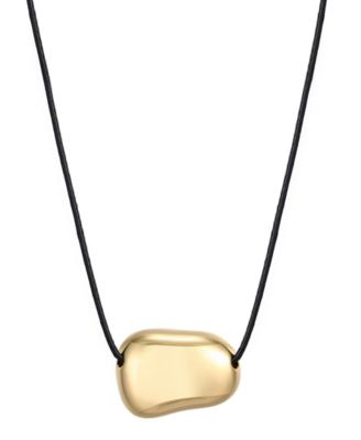 Gold Sliding Pebble on a Chord Necklace