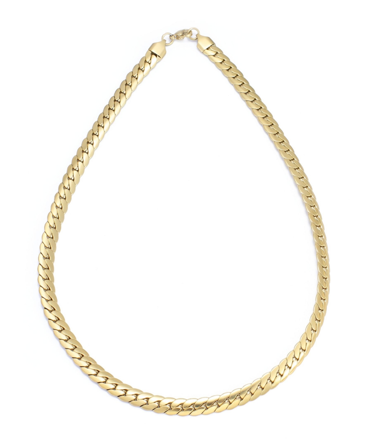 Adornia Tarnish Resistant Gold Flat Curb Chain Necklace