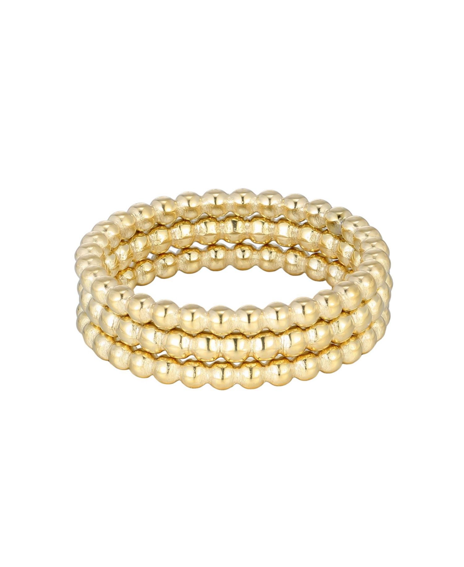 Tarnish Resistant Gold Set of Three Bead Rings