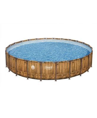 Power Steel 24' x 52" Metal Frame Round Above Ground Swimming Pool Set