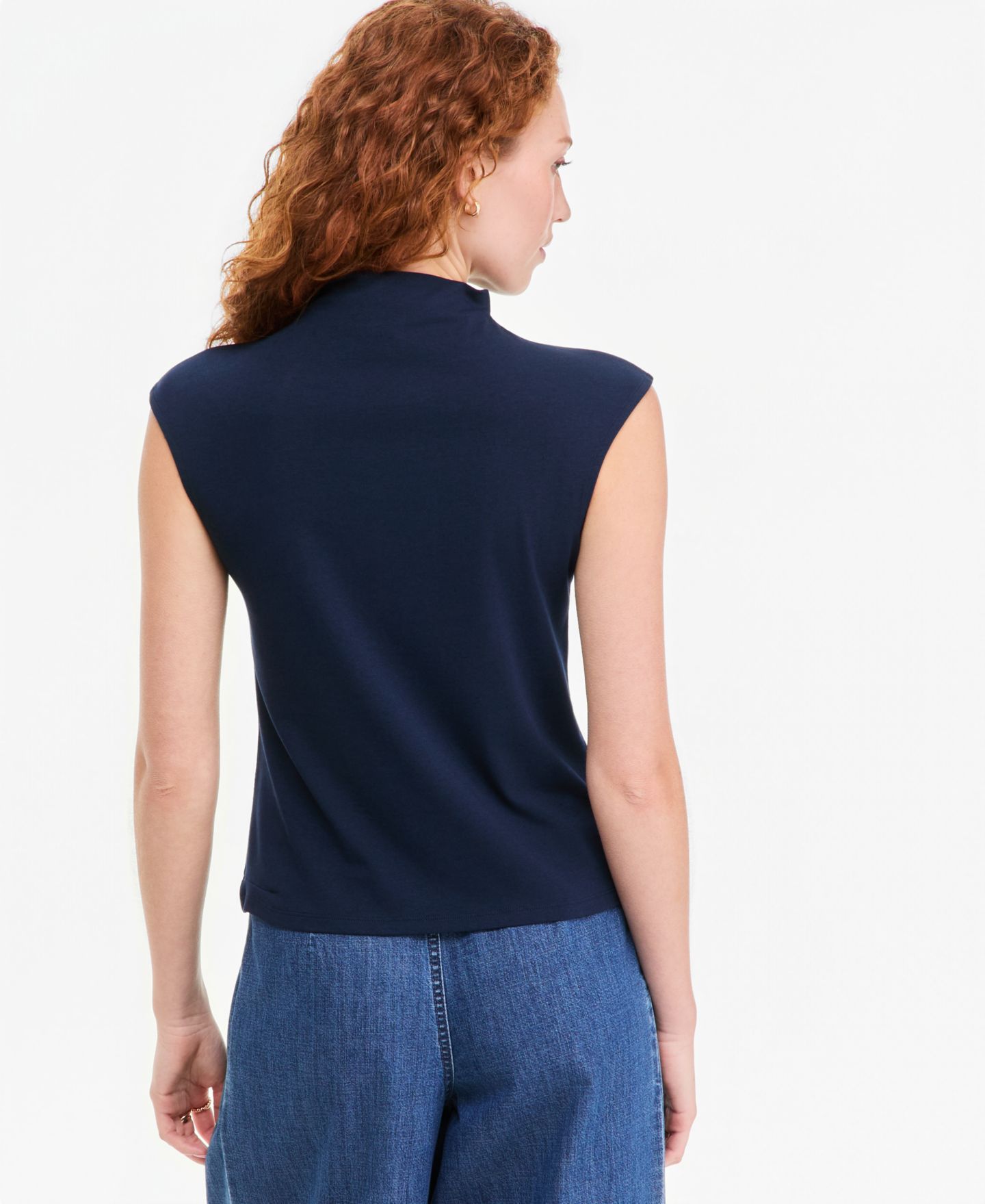 Женская футболка On 34th Funnel Neck Sleeveless T-Shirt, цвет: Тёмно-синий — фото 3