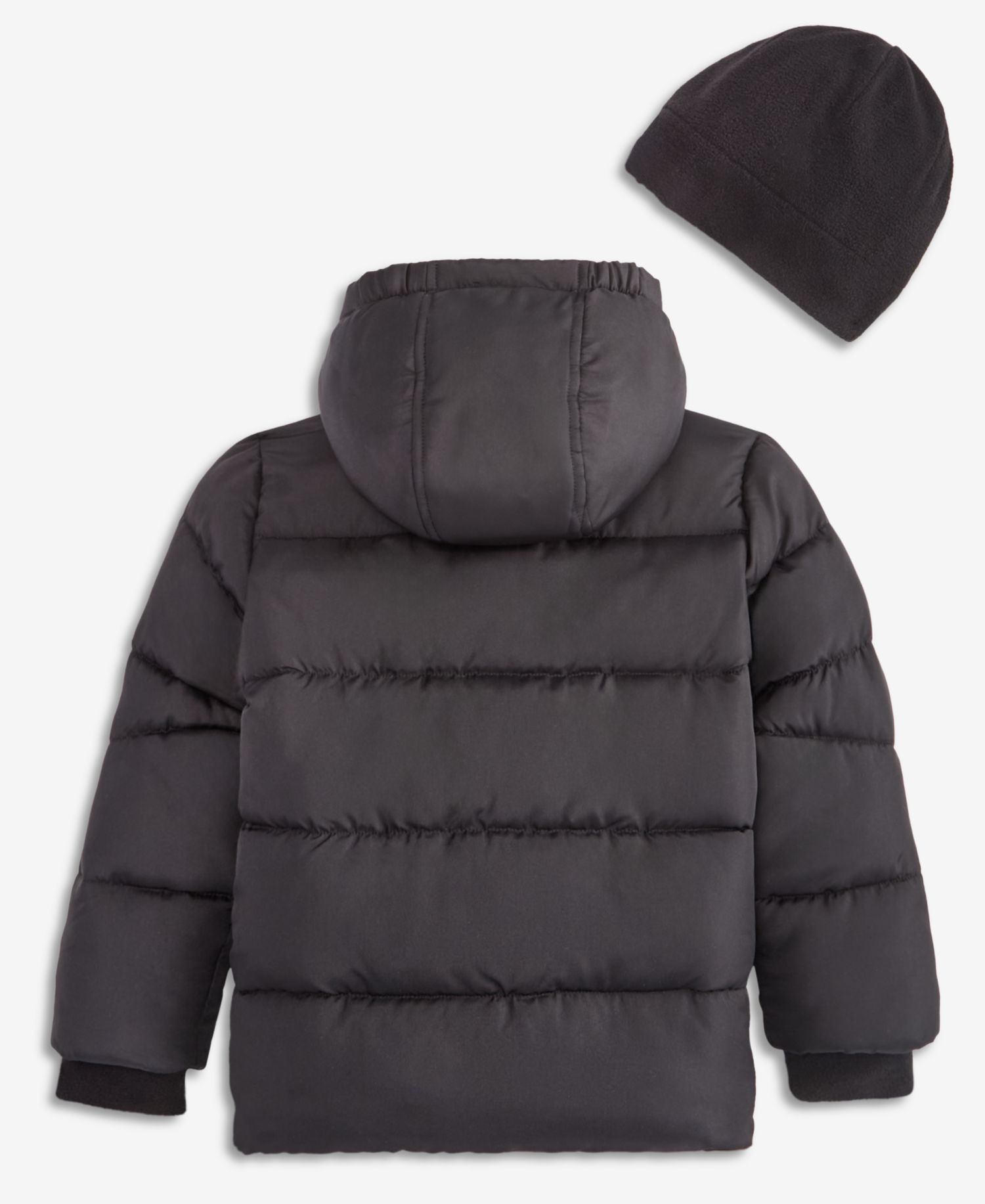 Boys' 2T-5T Solid Quilted Puffer Coat and Fleece Hat (while supplies last)