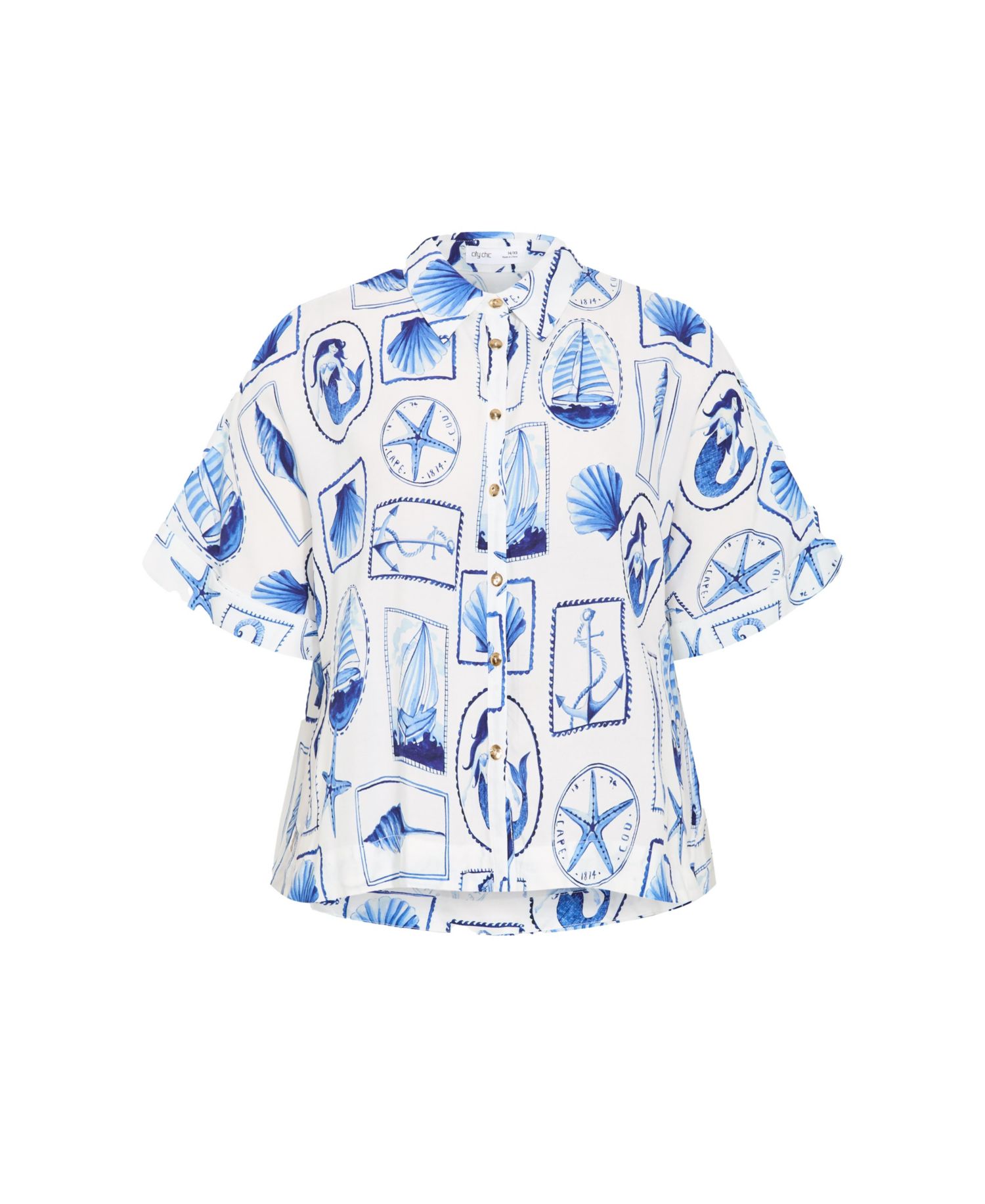 Plus Size Liana Amalfi Print Shirt