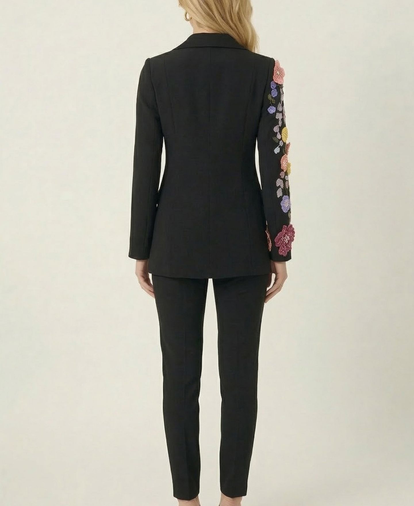 Женский пиджак Modenaire Floral Embroidered Notch-Lapel Blazer, цвет: С принтом — фото 4