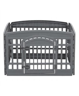 Exercise Pet Playpen Plastic 4 Panel Gate with Door for Dogs