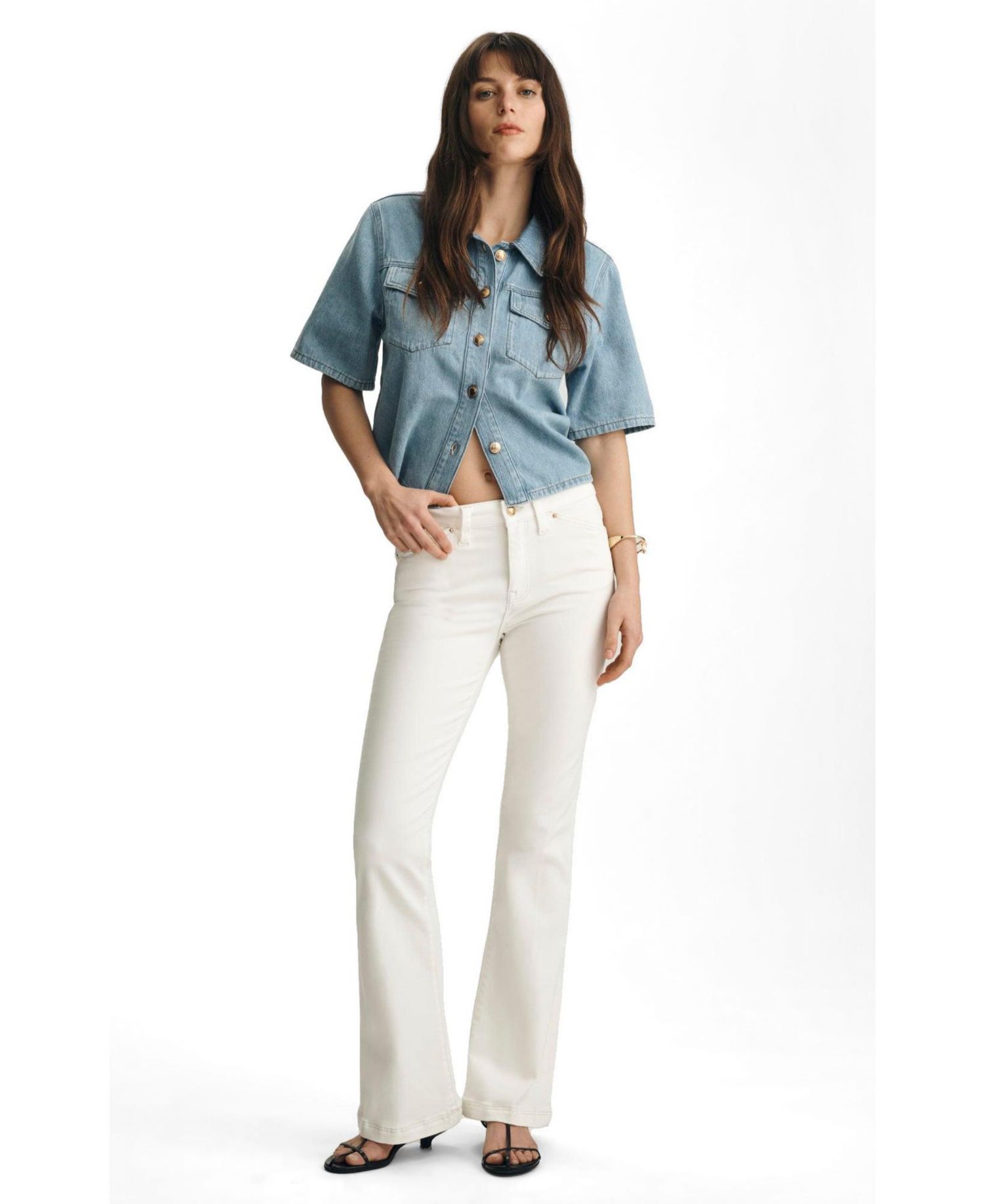 Women's Sydney High Rise Flare Flare In Off White Gold Premium