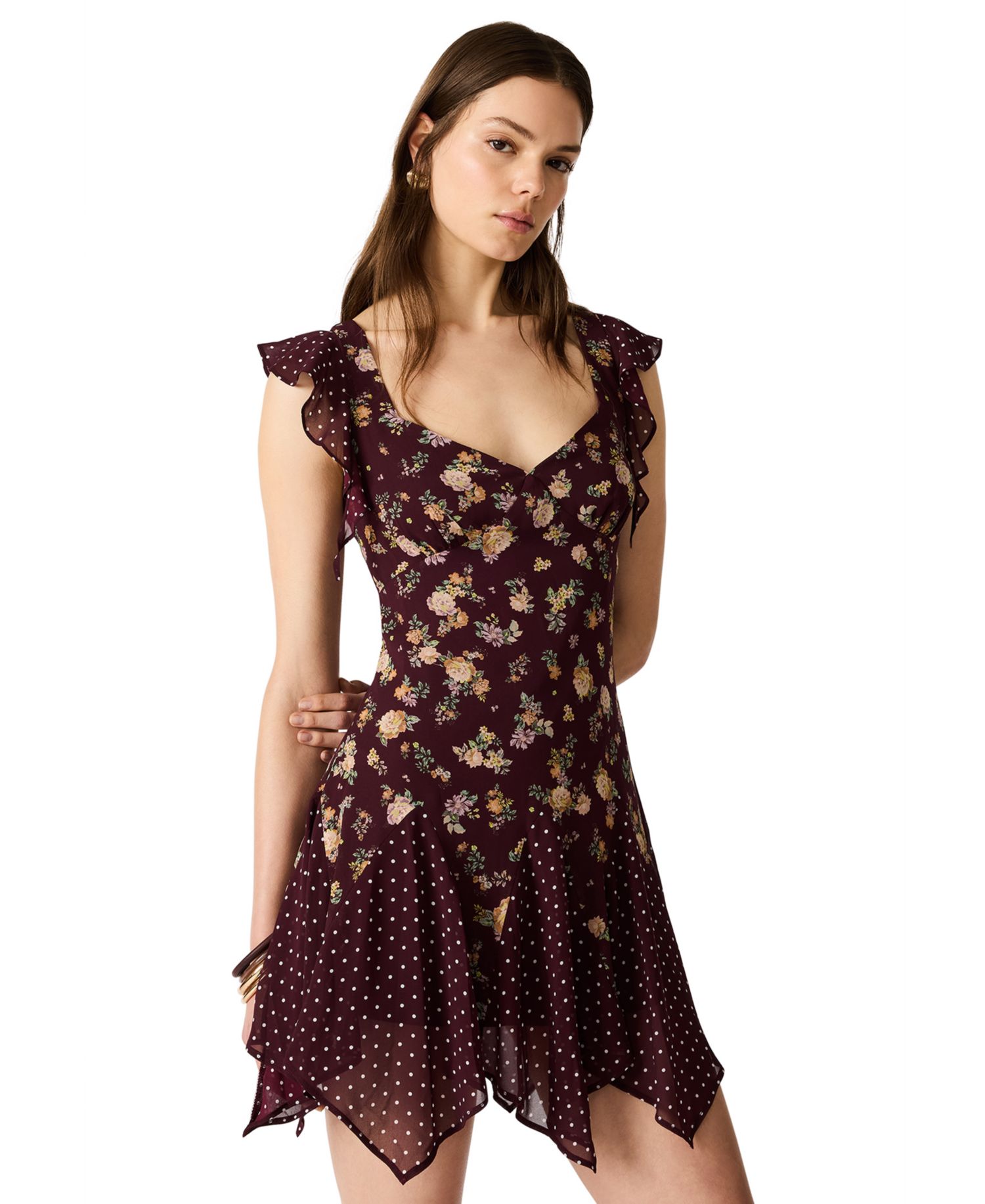 Women's Tanisha Sweetheart Neck Asymmetric Mini Dress