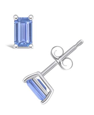 Tanzanite Stud Earrings (1/2 ct. t.w.) in 14k White Gold (Also in Emerald, Sapphire & Ruby)