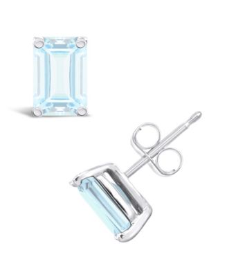 Aquamarine (1 ct. t.w.) Stud Earrings in 14K Yellow Gold or 14K White Gold