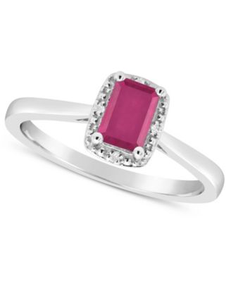 Sapphire (5/8 ct. t.w.) and Diamond Accent Ring in Sterling Silver (Also in Ruby)