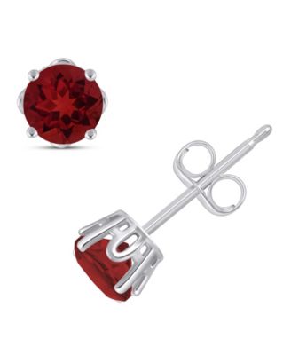 Rhodolite Garnet Stud Earrings (1-1/5 ct. t.w.) in Sterling Silver (Also in Opal, Citrine, White Topaz, Peridot, Aquamarine, and Amethyst)