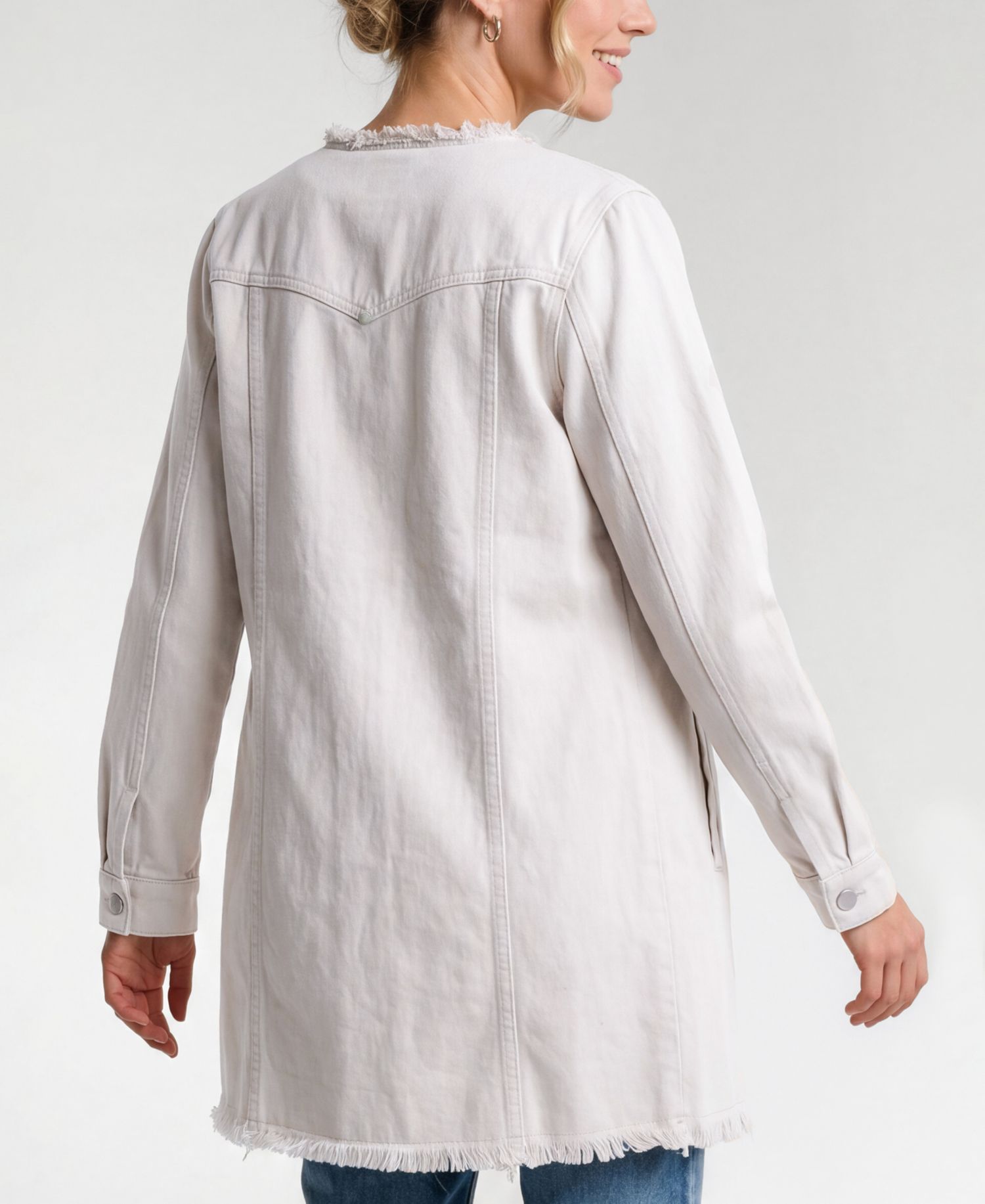 Women's Collarless Trucker Denim Dress