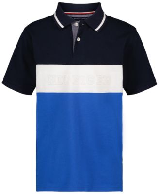DECEMBERMAY Color combination polo 未使用 Tommy Hilfiger Boys' 2T-7 Genius Pieced Color-Block Polo Shirt