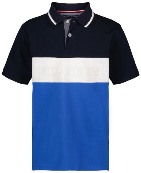 Поло Tommy Hilfiger Genius Pieced Color-Block Polo Shirt для мальчиков, цвет: Тёмно-синий
