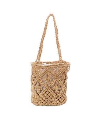 Women's Natural Raffia Crochet Tote