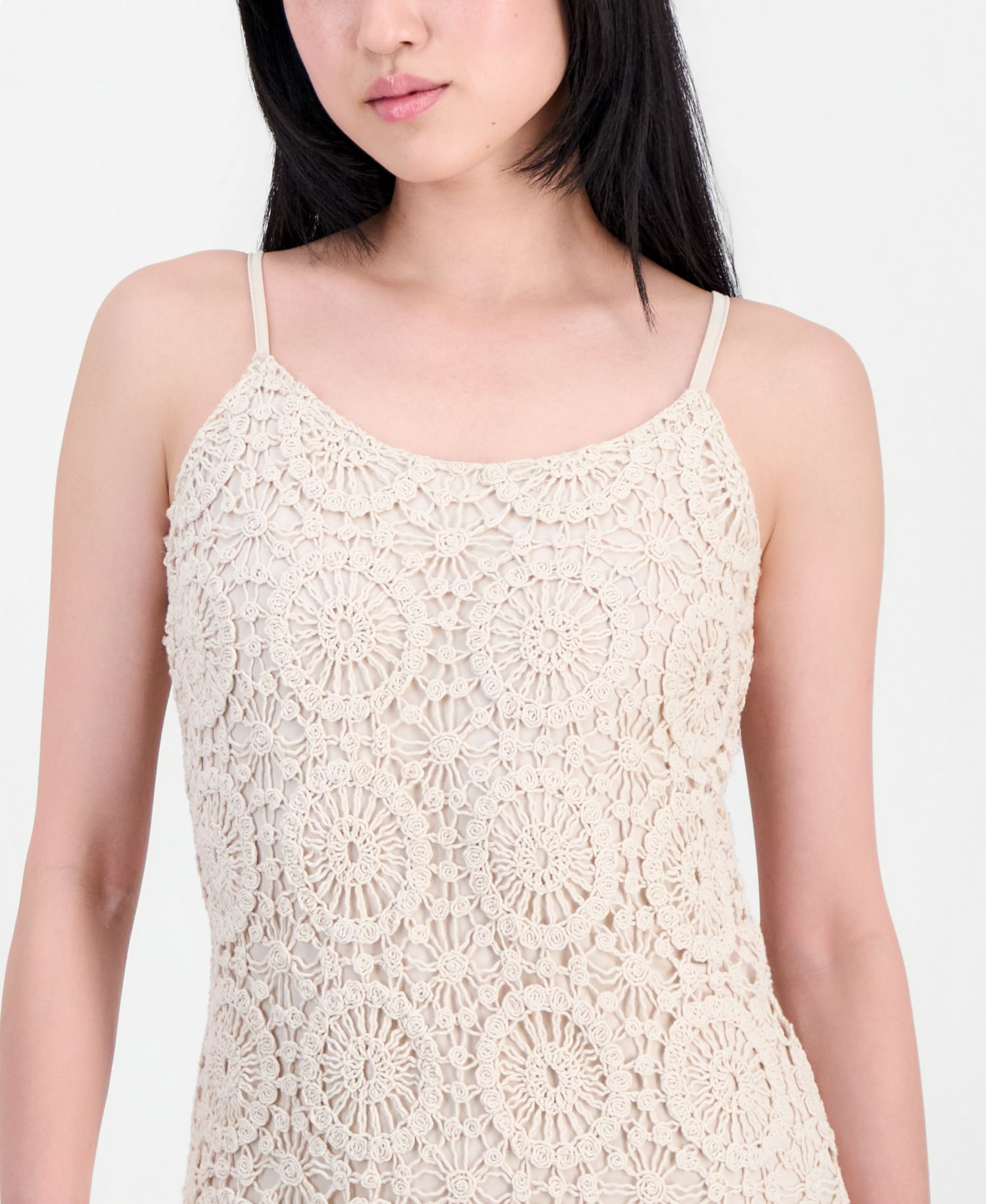 Women's Crochet Maxi Slip Dress