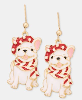 French Bulldog Holiday Drop Earrings