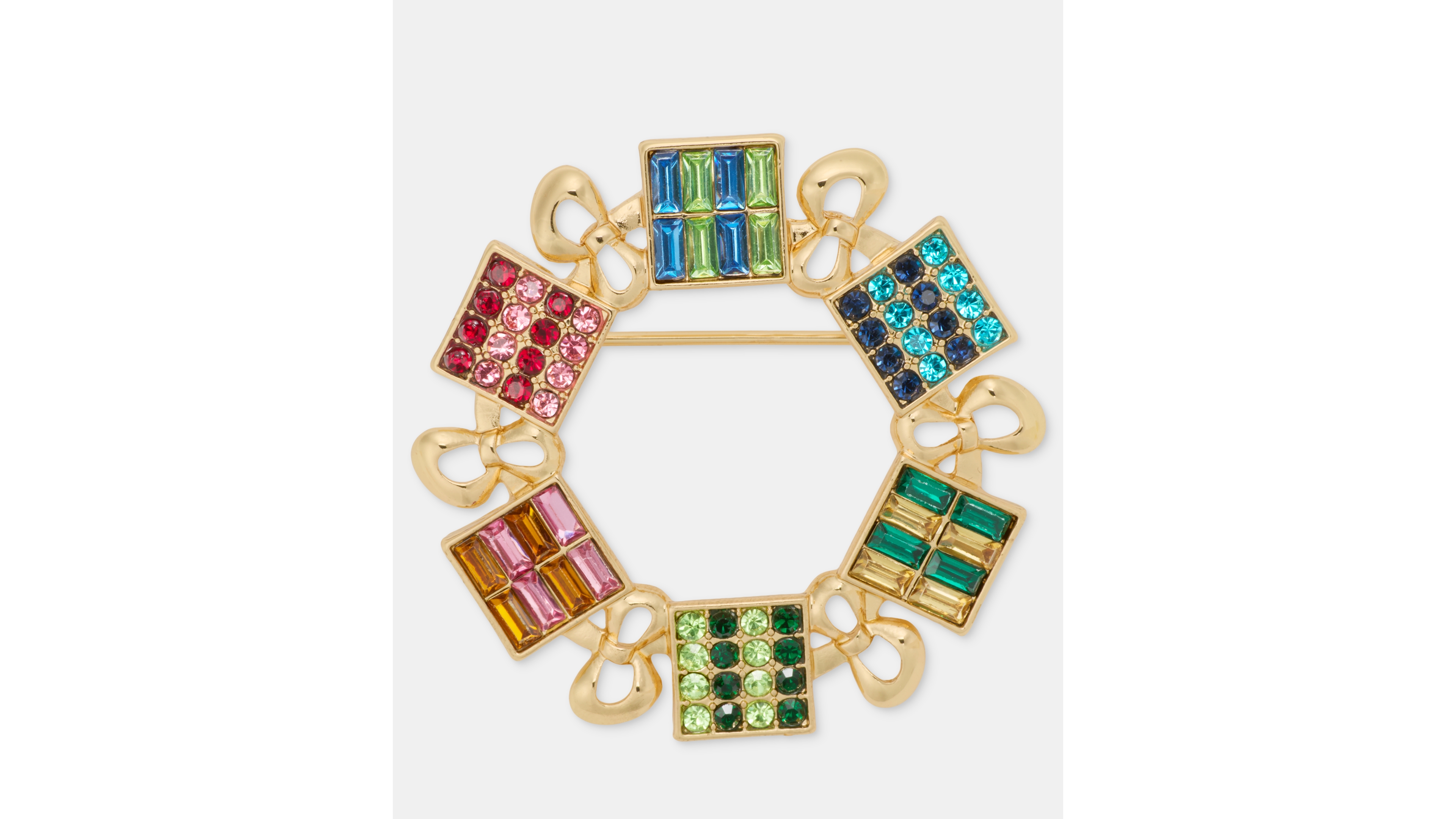 Holiday Lane Present Wreath Pin, Macy's Exclusive