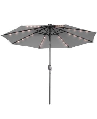 Patio 10Feet LED Market Umbrellas With Solar Lights, Table Umbrella For Patio And Outdoor With Tilt Button For Deck And Pool