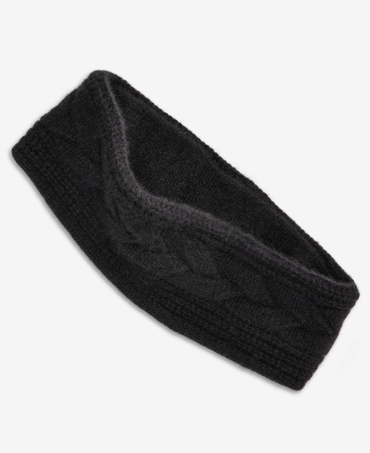 Charter Club Cable-Knit Cashmere Headband, Macy's Exclusive - Cc Classic Blk
