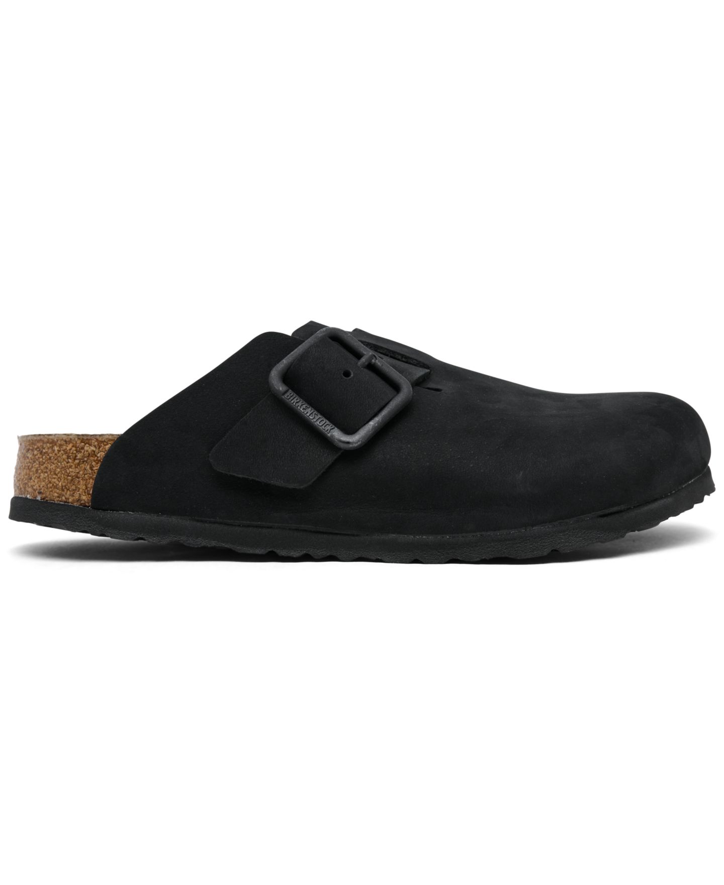 Мужские сабо Birkenstock Boston Nubuck Leather Wire Buckle, цвет: Чёрный — фото 2