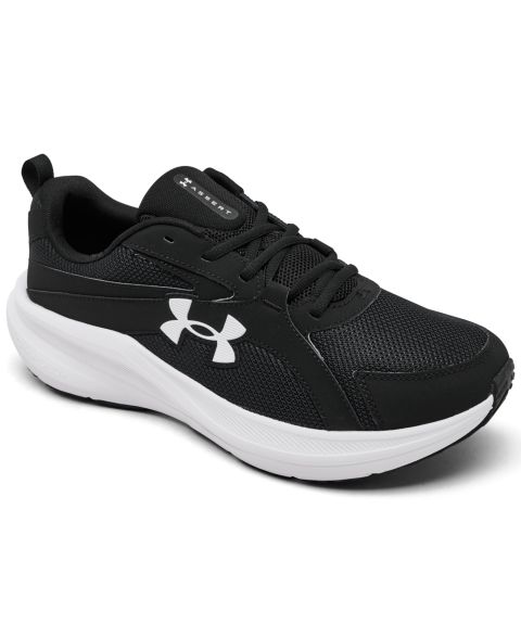 Мужские кроссовки Under Armour Charged+ Assert 11 Extra Wide Width Running, цвет: Чёрный / Белый