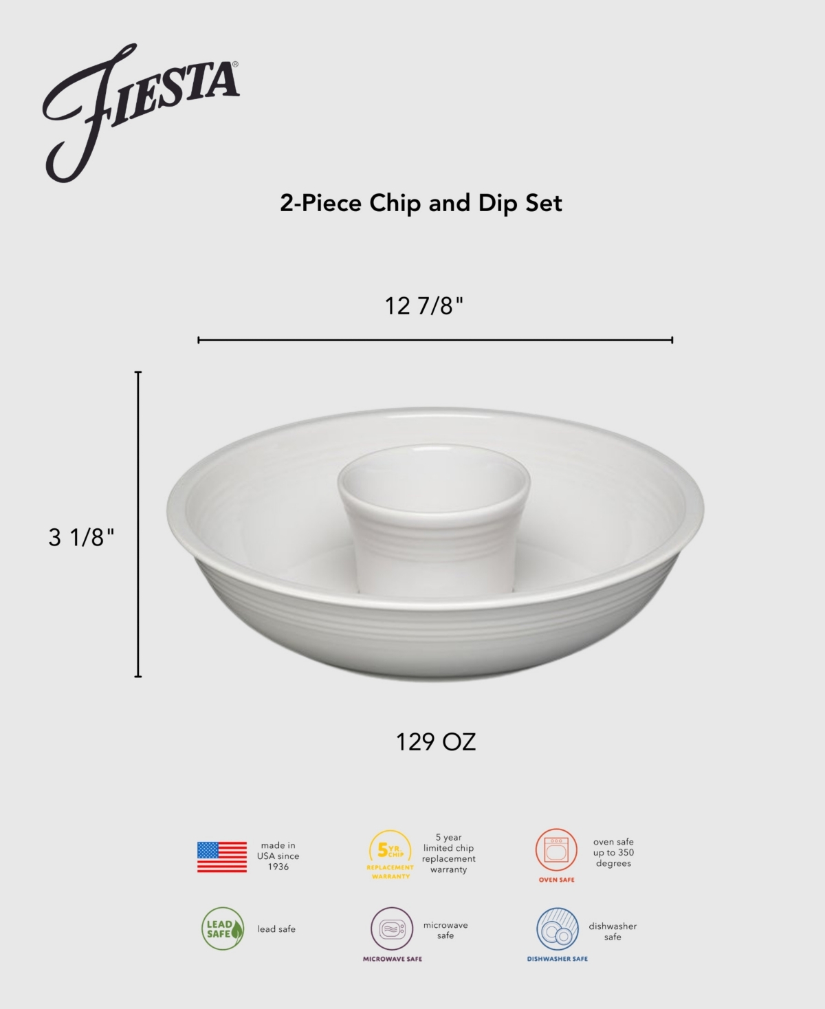 Fiesta Lavender 2-Piece Chip and Dip Bowl Set