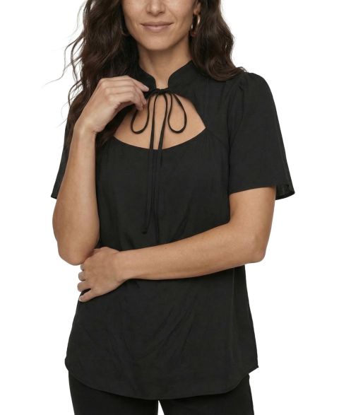 Женский топ Lily and Lionel London Camille Flutter Sleeve, цвет: Чёрный