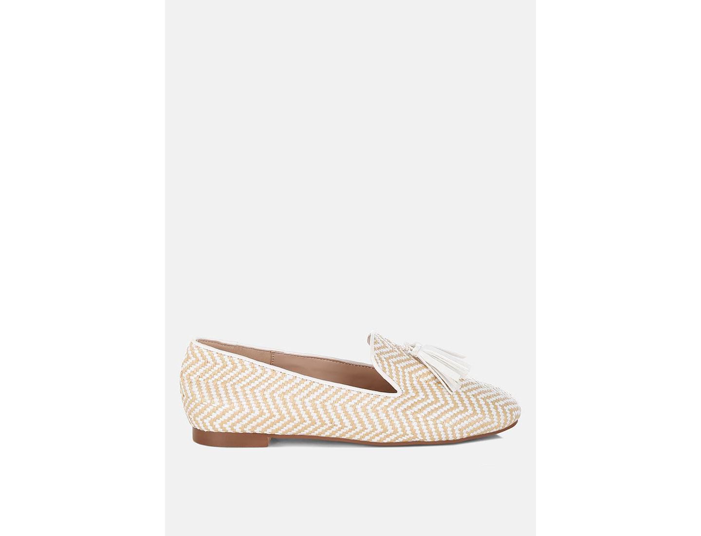 Женские туфли Rag & Co Dara Raffia Tassels Detail, цвет: Бежевый — фото 7