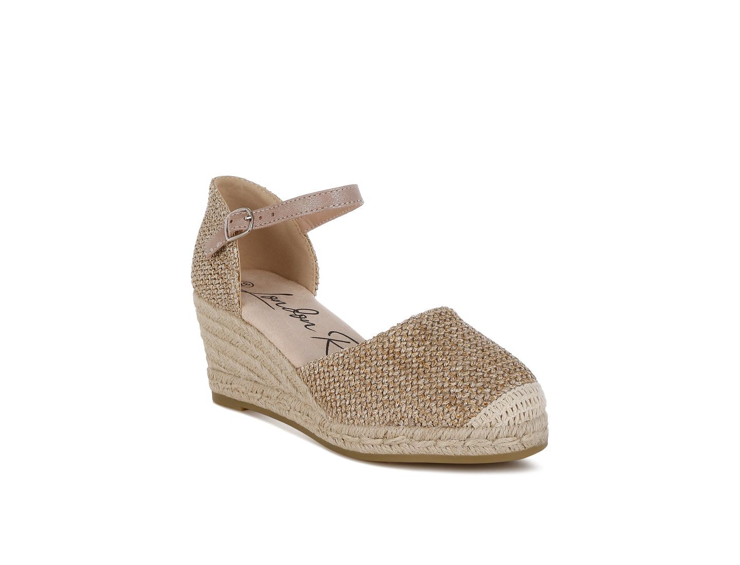 Женские сандалии London Rag Kalista Raffia Woven Wedge, цвет: Бежевый — фото 10