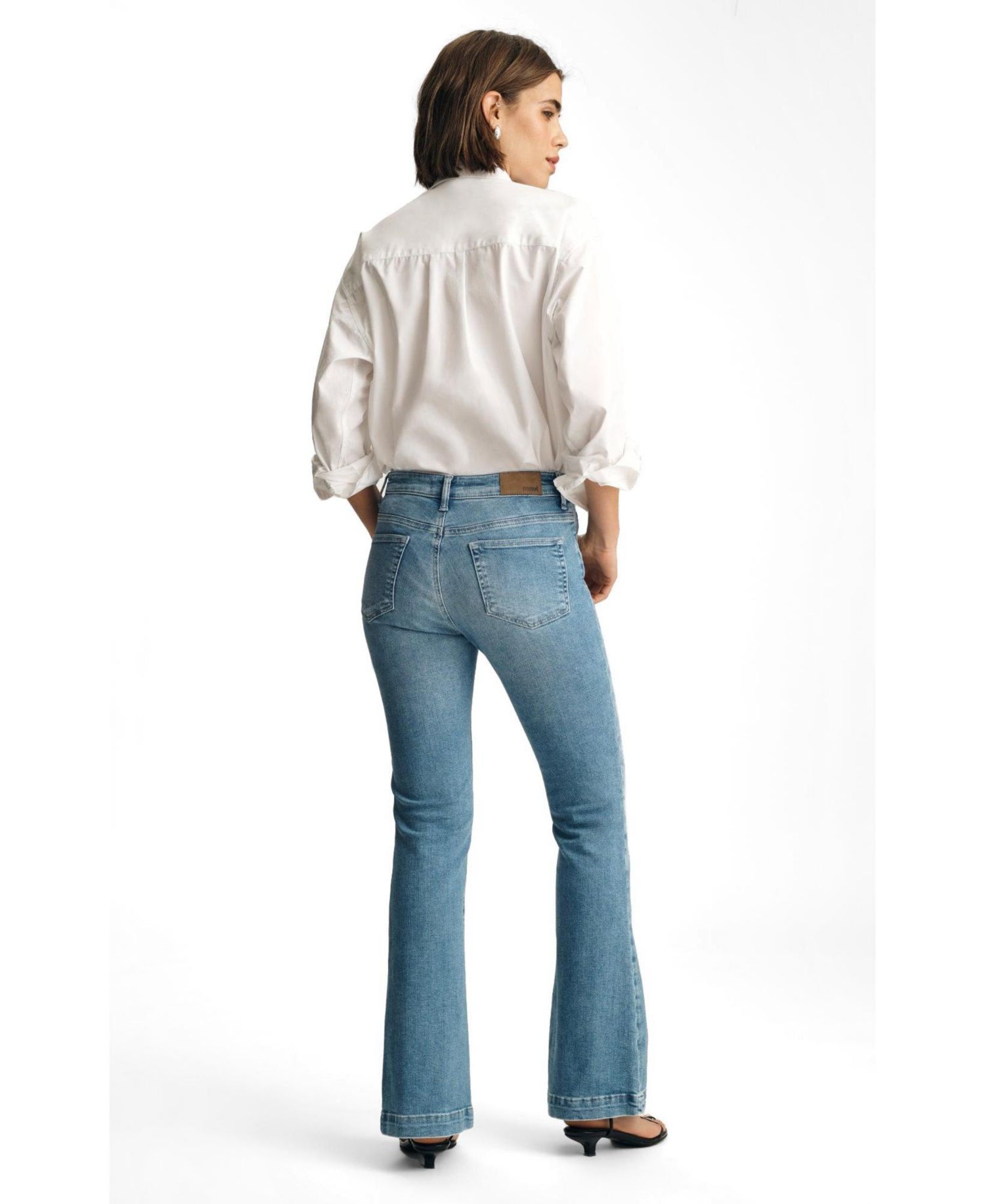 Women's Sydney High Rise Flare Flare In Mid Blue Feather Blue