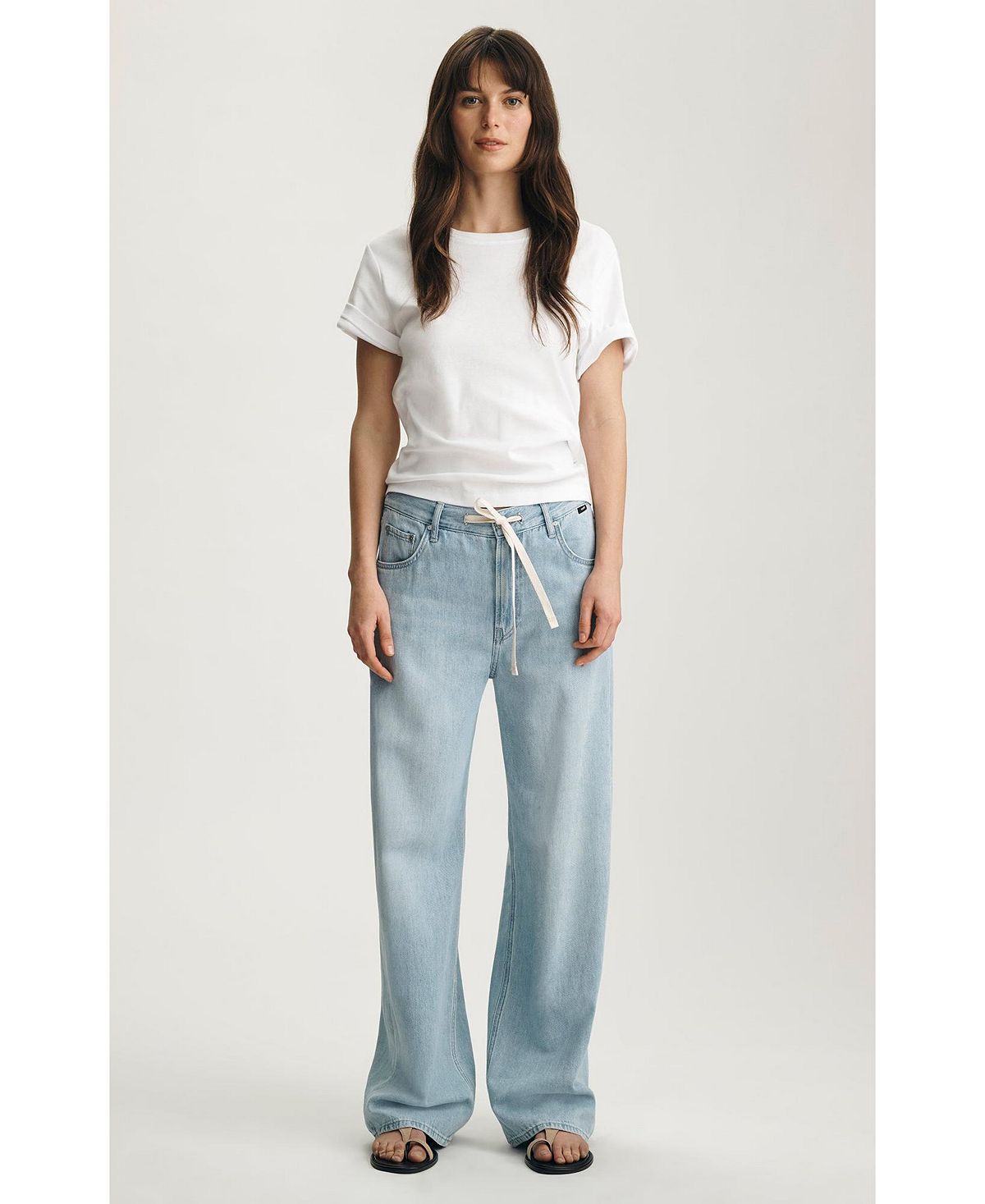 Mavi Jeans Women's Nella Adjustable Drawstring Wide Leg In Bleached Well Blue view 4 — MAYCSS fashion products