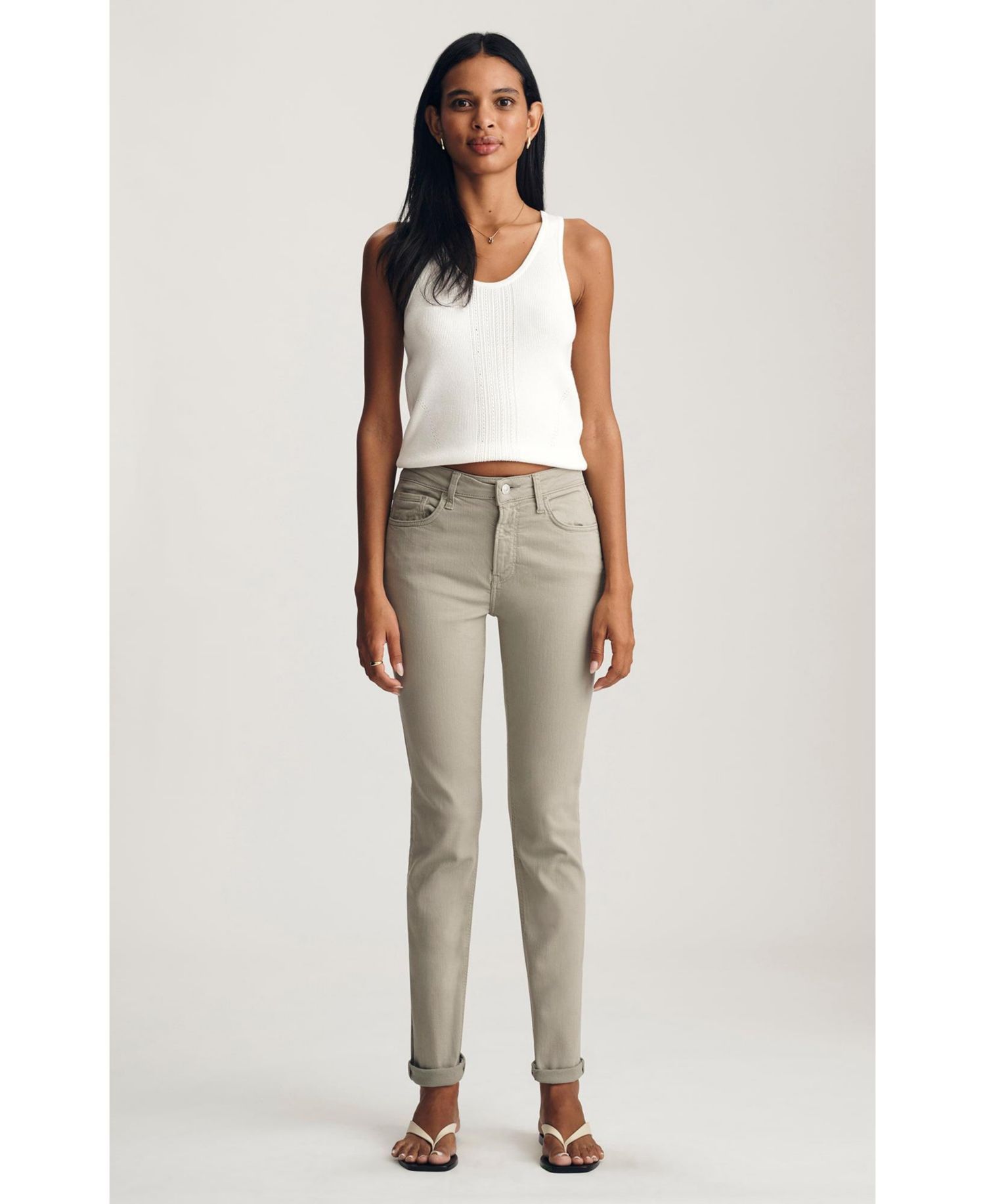 Women's Kathleen Mid Rise Boyfriend In Desert Sage Flex Blue