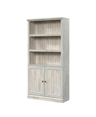 White Plank Finish Bookcase with Rectangular Shape and Spacious Storage