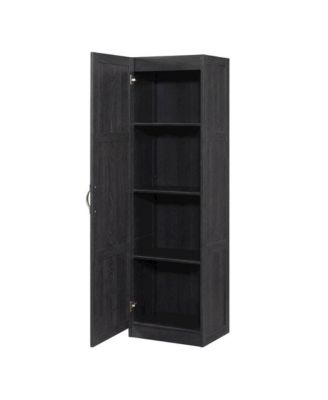 Oak Finish Storage Cabinet With Transitional Style, Rectangular Design