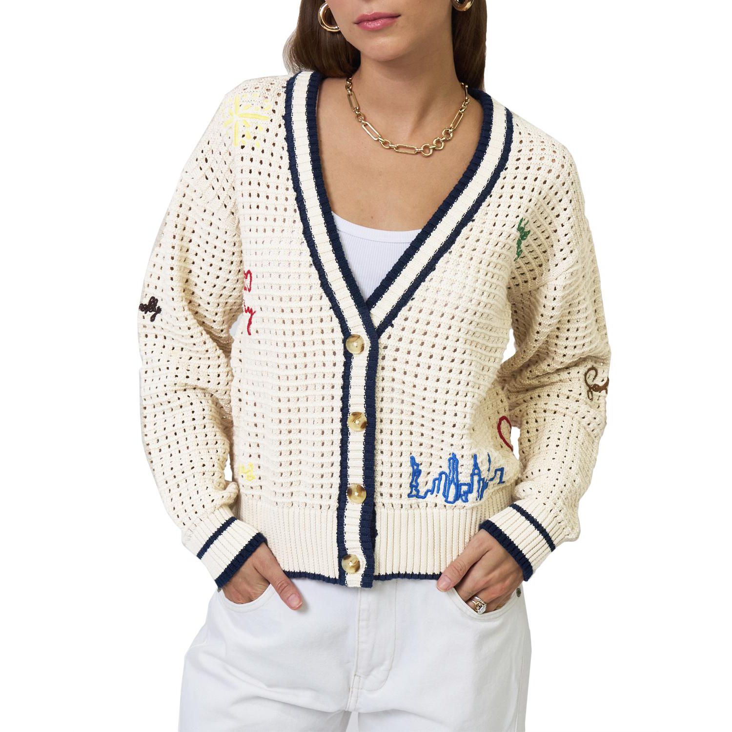 Women's Chelsea Embroidered Cardigan Sweater