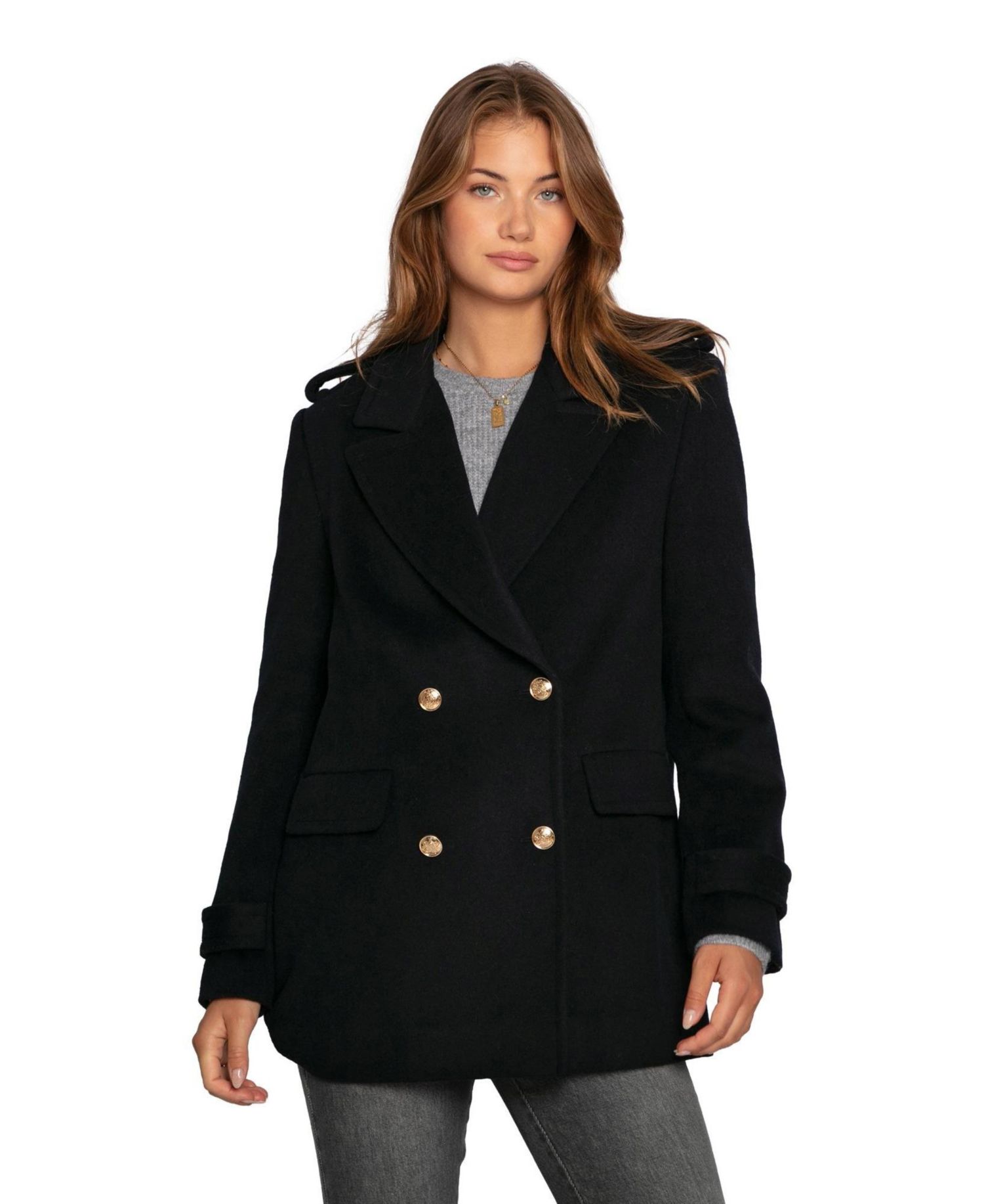 Women's Harbour Military Wool Blend Pea Coat
