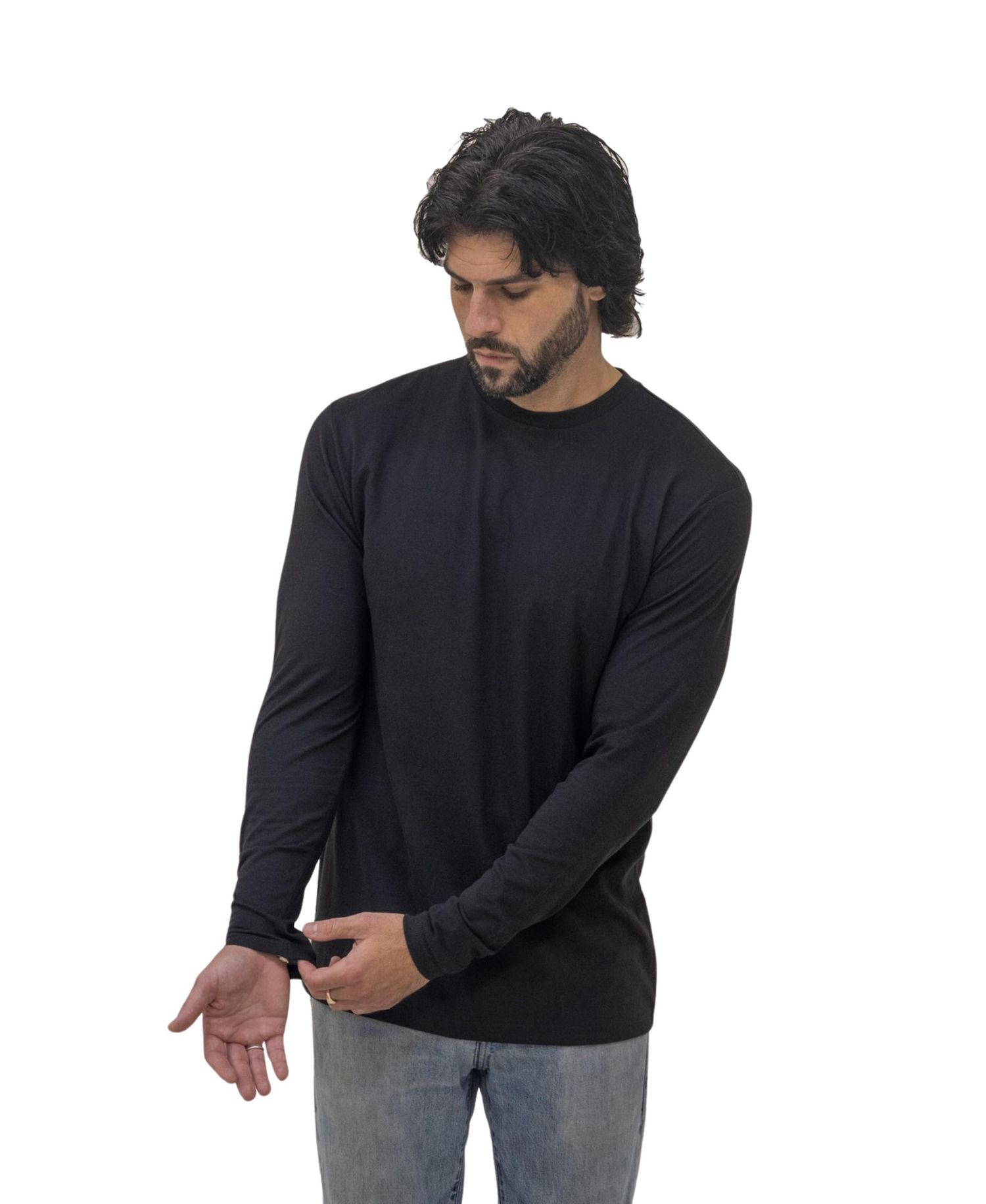 Men's Standard Long Sleeve Crew Neck, 6-Pack