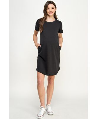 maternity t shirt dress Black Short Sleeve Oversized T-Shirt  PinkBlush to choice for modern moms seeking both fashion and function Ingrid & Isabel For Every