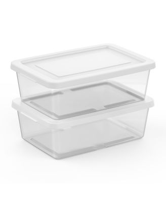 12 Quart Storage Box, Stackable Plastic Container, Home Organizer, 48 Pack