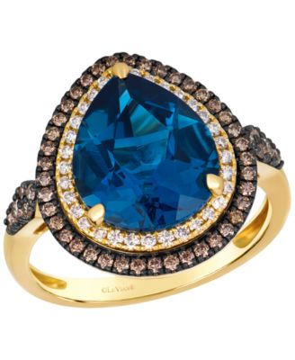 London Blue Topaz (4-1/2 ct. t.w.), Diamond (0.45 ct. t.w.) Ring in 14k Strawberry Gold (Also Available in 14k Honey Gold & 14k Vanilla Gold)