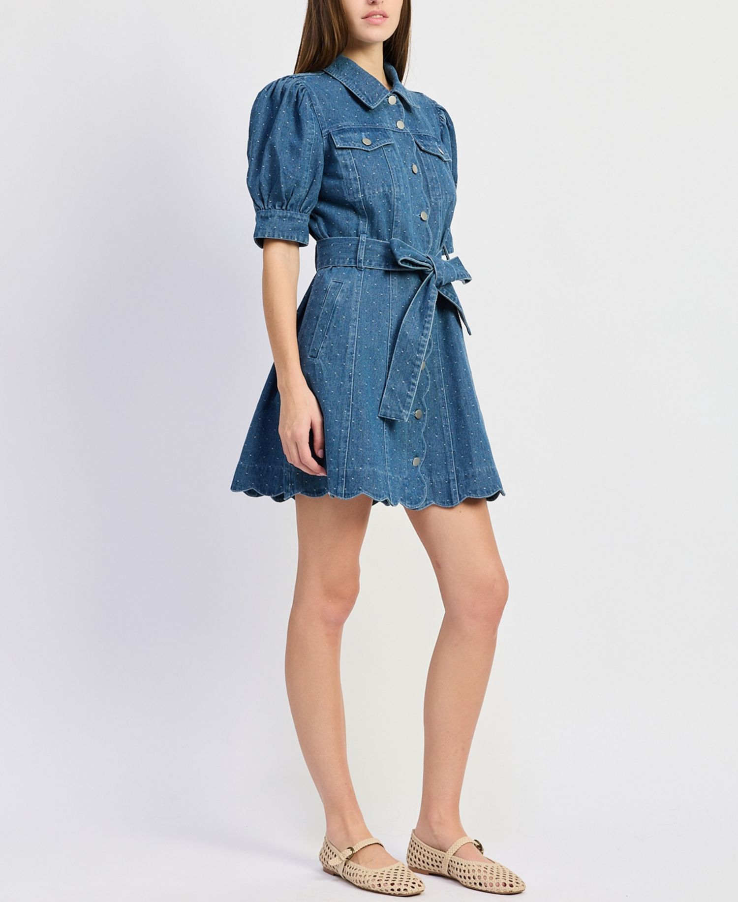Women's Heidi Collared Denim Mini Dress